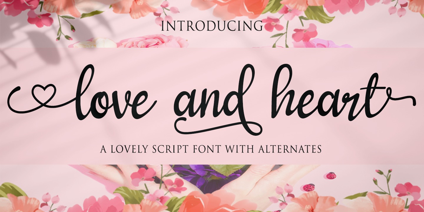 love & heart Font preview